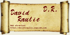 David Raulić vizit kartica